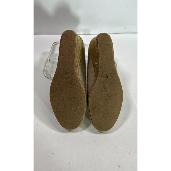 Jack Rogers Palmer Closed Toe Canvas Espadrille Wedge Size 9 Gold Tan - Picture 11 of 16